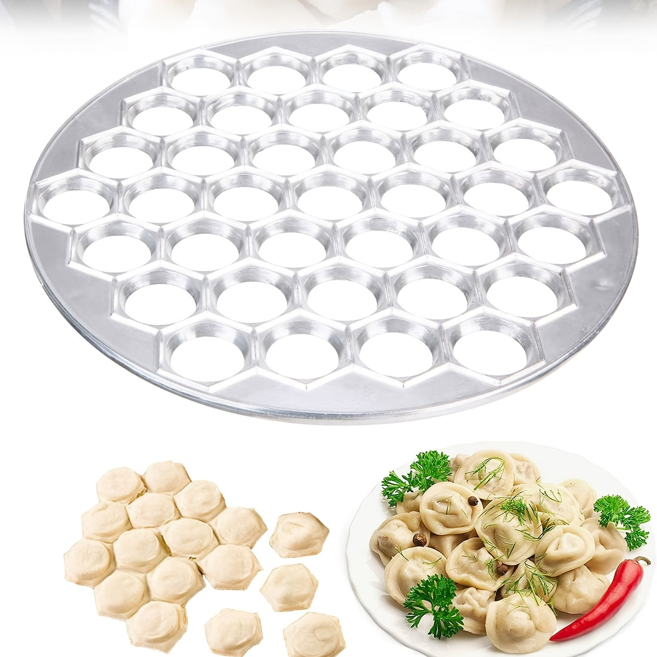 Wonton Mold with 37 Silvery Holes