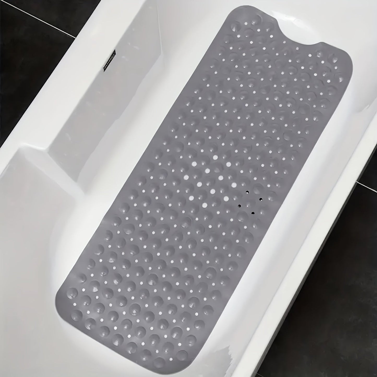 Extra Long Bathtub Mat with PVC Material, Non-slip Surface, Suction Cups and Drain Holes, Anti-slip Carpet for Bathtub, Essential Bathroom Accessory