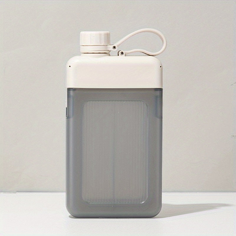 Flat 13oz BPA-free water bottle suitable for travel, sports, camping, gym, and outdoor activities.