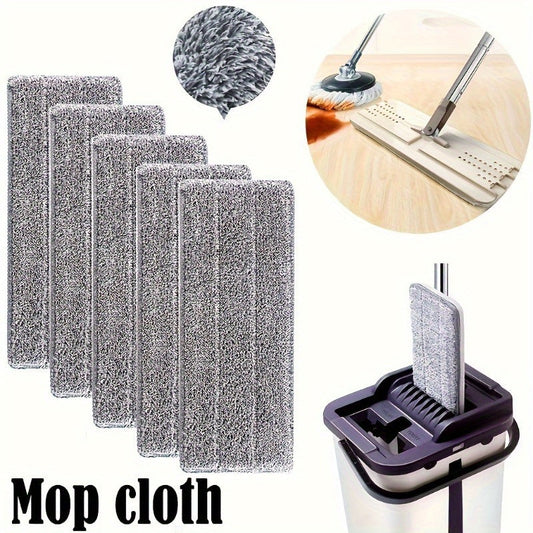 Set of 5 Microfiber Mop Pads, Long-lasting and Eco-Friendly Washable Mop Heads, Suitable for Wet or Dry Cleaning Tasks, Includes Convenient Cleaning Cloth for Both Home and Business Cleaning Needs