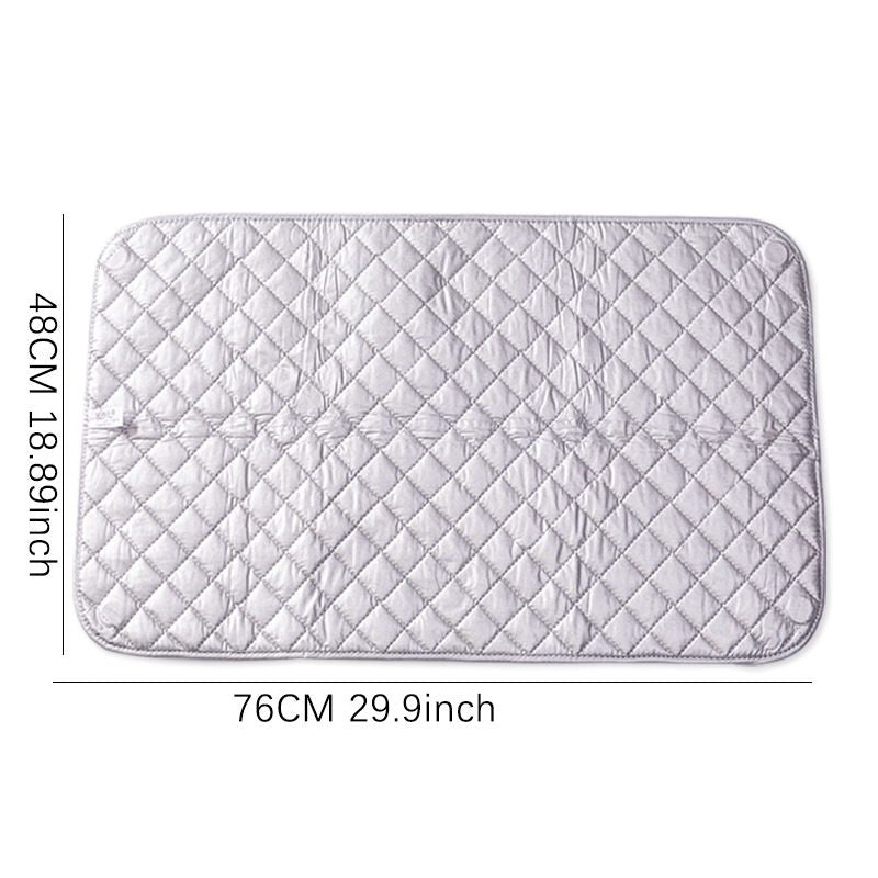 One Chevron Pattern Magnetic Ironing Mat made of Polypropylene, providing heat resistance for ironing boards without the need for electricity. This durable and easy-to-clean pad is perfect for all your ironing needs.