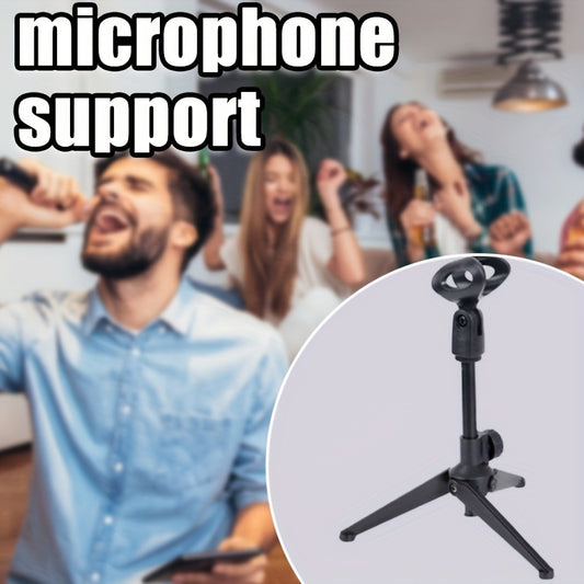 Adjustable microphone stand with XLR connector, portable and foldable for office and recording studio.