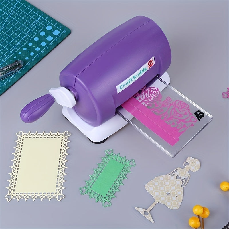 Craft Buddy Scrapbook Die Cutting Embossing Machine with 5 colors and 1 Set A&B Acrylic Cutting Pads for DIY Scrapbooking Paper Crafts.