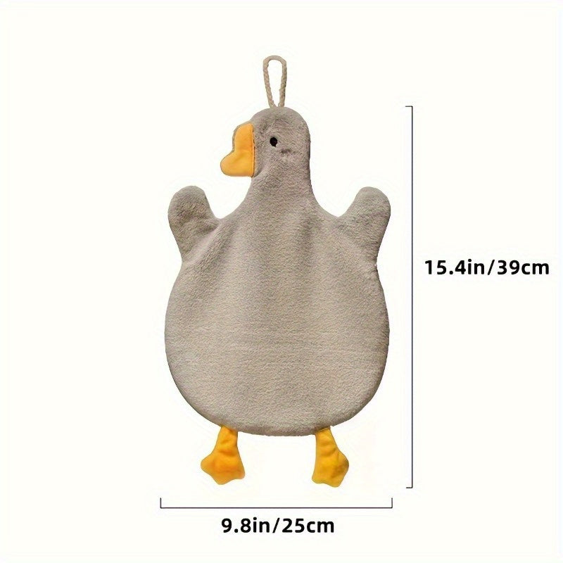 1 piece cartoon duck hand towel: ultra absorbent, quick-dry, durable, and stylish for kitchen or bathroom.