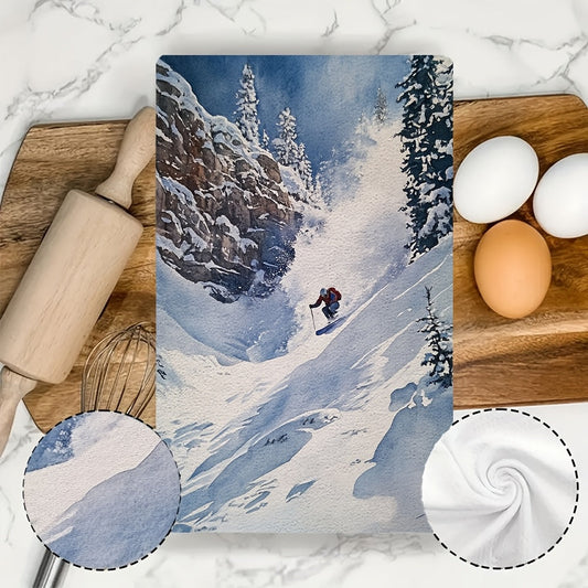 2 pieces of ultra soft kitchen towels featuring the enchanting beauty of a hidden waterfall. These highly absorbent dish hand towels are perfect for holiday decor. Machine washable and measuring 16x24 inches. Item number: 2KYSYS1218494