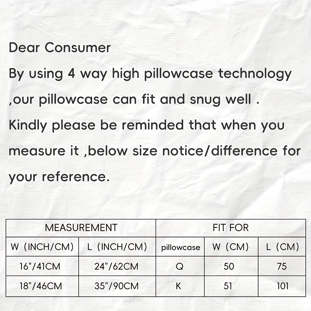 Stretchable on all sides, these 2-piece Stretch Pillow Cases feature a super soft feel and come with an envelope closure. They are designed to resist wrinkles, fading, and stains, making them a durable option for protecting your pillows.