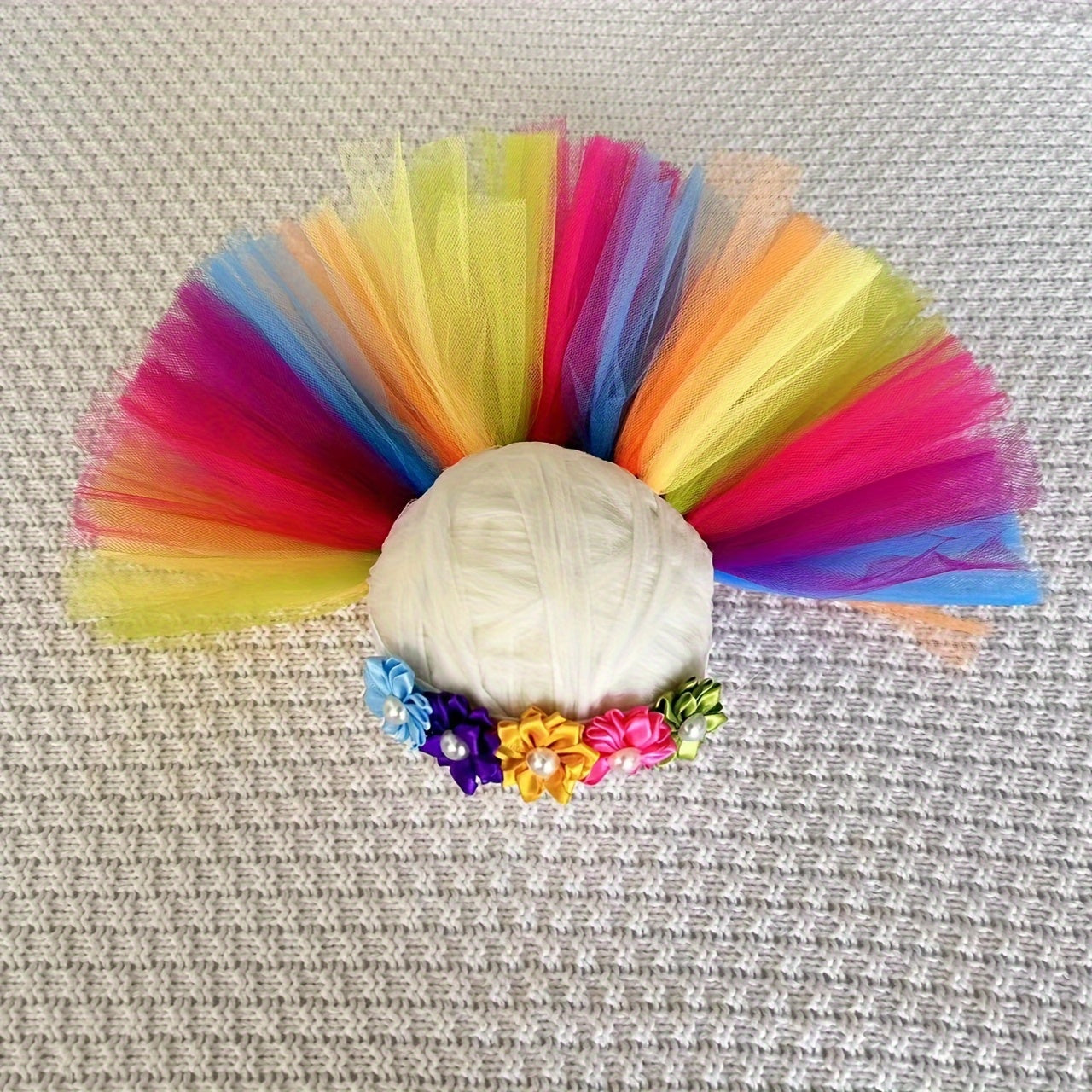 Adorable Rainbow Tutu Skirt with Flower Headband - Perfect for Photography Props, Outfits, or Costumes! Ideal for Christmas, Halloween, Thanksgiving, New Year's, or Valentine's Day Gifts