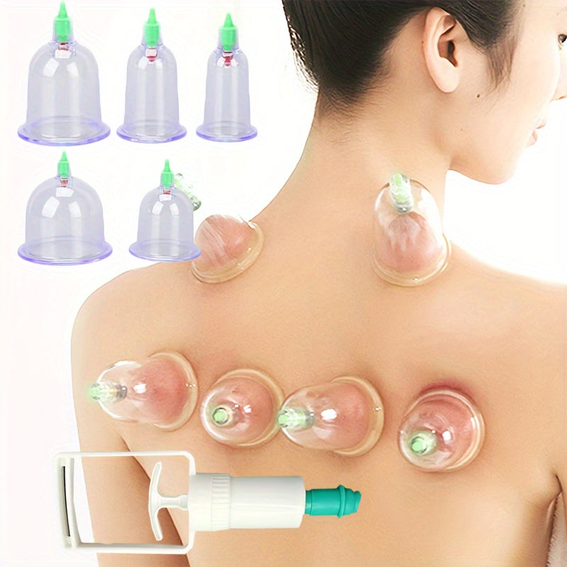 Manual cupping massage cup with thick suction for Chinese herbal therapy. No electricity or battery needed. Home muscle relaxation tool, ideal gift for parents.