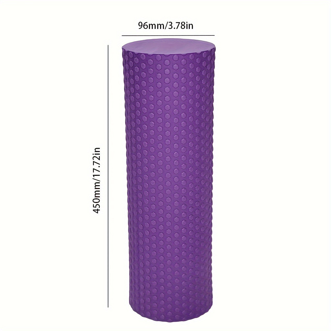 Premium EVA foam roller with textured surface for flexibility and muscle relaxation. Perfect for yoga, pilates, and fitness. Available in purple, blue, and black.