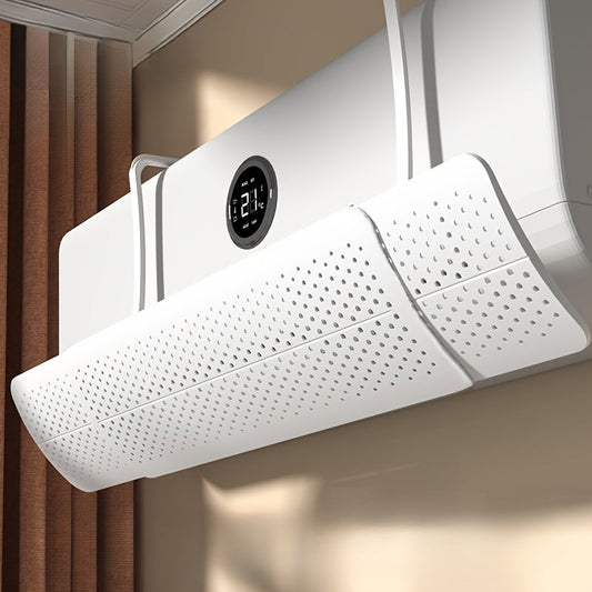 Easy to install, wall-mounted air conditioner deflector enhances cooling and heating efficiency without requiring power.