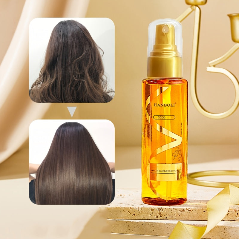 Luxurious hair fragrance spray softens, nourishes, calm frizz, prevents static, and provides long-lasting scent in a no-wash beauty solution in a 100ml bottle.