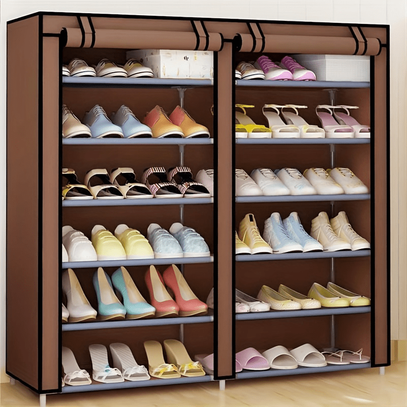 Modern Metal Shoe Organizer Cabinet - 1 Piece, Freestanding Shoe Rack for Entryways, Multi-Tier Storage for Any Room, Floor Mount Design - No Need for Electricity