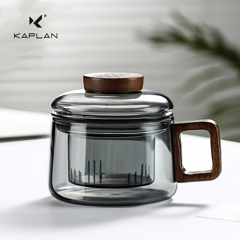 1 pc 200ml glass tea cup with infuser, heat-resistant, reusable, ideal for home and office, great for loose leaf tea.