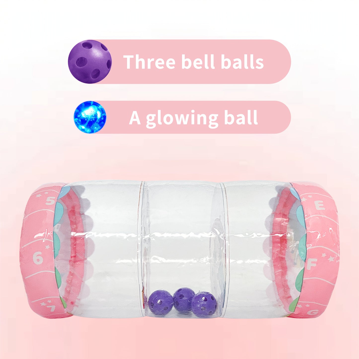 Encourage fine motor skill development in infants with this Glow-in-the-Dark Baby Crawling Toy. The PVC roller features a rattle and ball for early development activities.