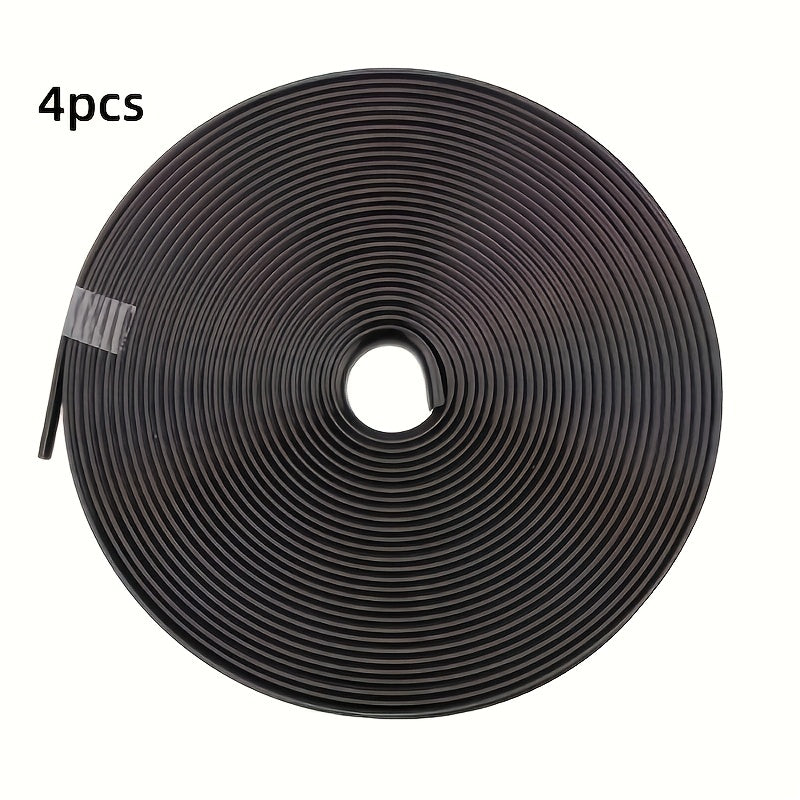 4pcs Universal Fit Car Rim Protector Strips, 195.0cm ABS Wheel Trim Decoration Strips, Anti-Collision Rubber Guards for front tires.