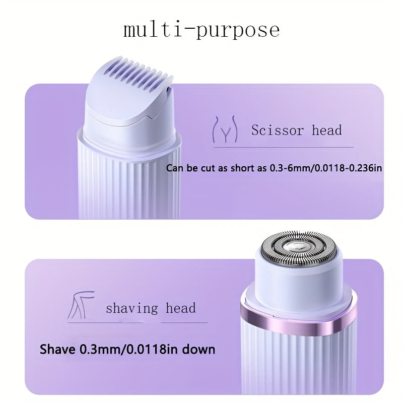 2 in 1 Electric Shaver for Women - Wet and Dry Epilator for Various Areas - Portable, Rechargeable, Gentle and Effective