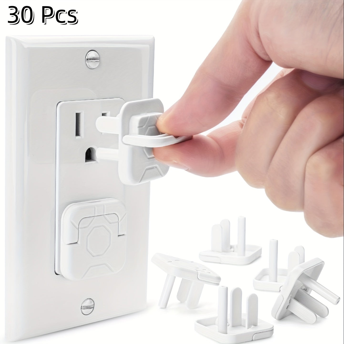 [Bestseller] Child Safety Outlet Covers, US Electric Plug Protectors, Childproofing, Shock-Proof, Lead-Free Plastic, White, Available in 30 or 60 pieces, Trusted Protection