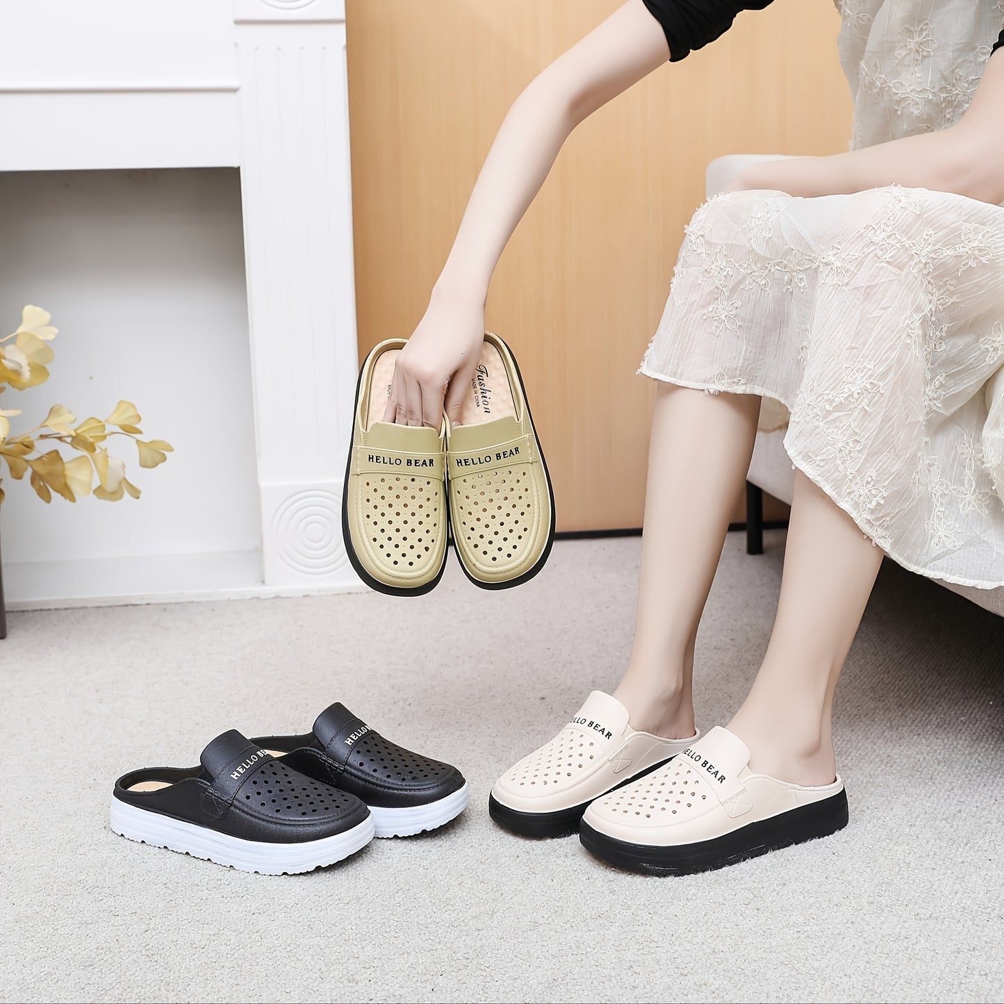 Valentine's Day gift: Summer thick-soled shoes for women with half-enclosed head, symbolizing love and companionship.