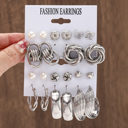 [Top Pick] Collection of 11 Sets of Golden Earrings Featuring Various Designs of Zinc Alloy Earrings Perfect for Women's Everyday Wear and Gifting on Special Occasions