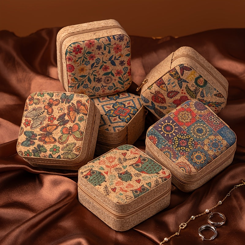 Antique jewelry box for travel or storage, premium cork material, perfect for gifting on Mother's Day.