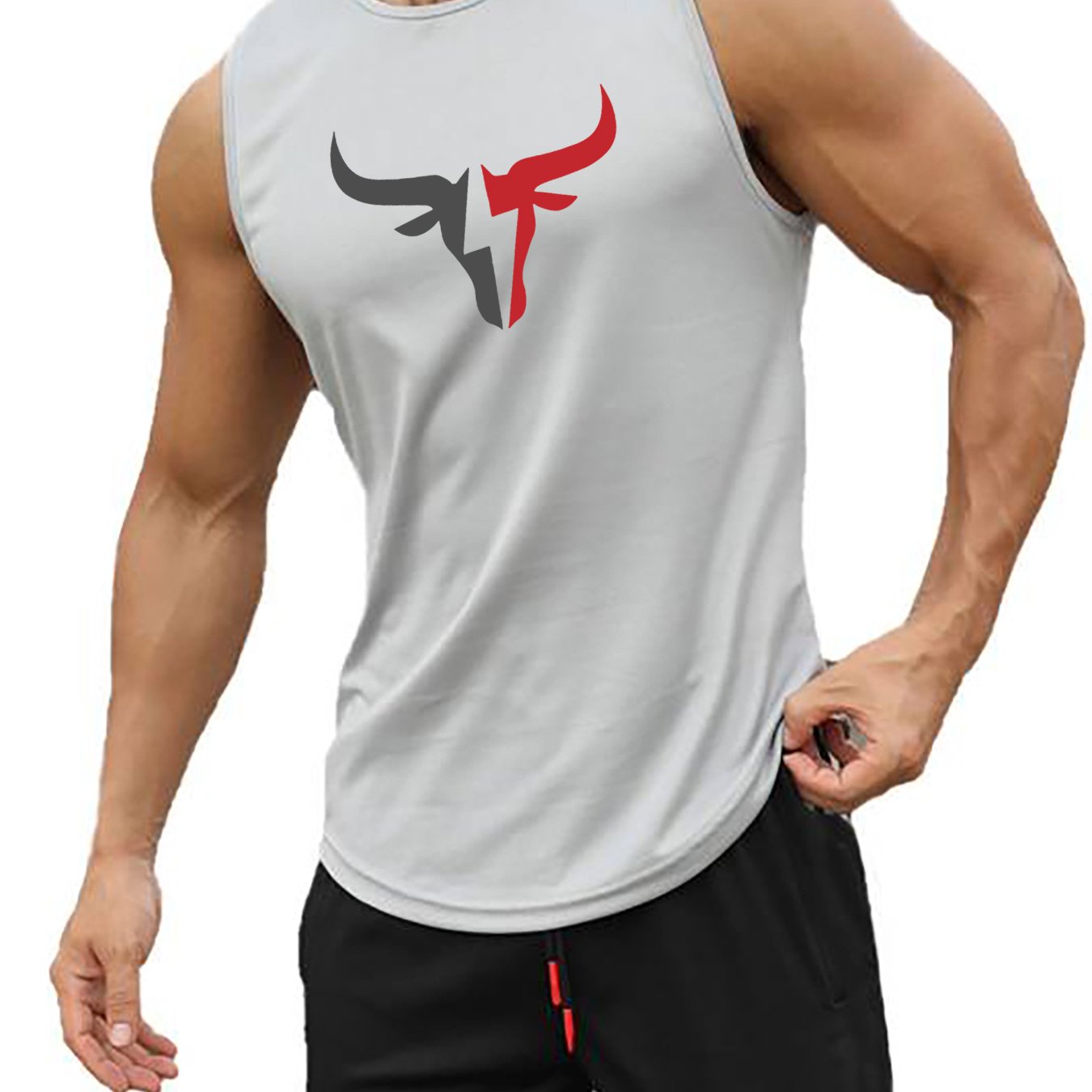 Summer performance tank tops for men; breathable, quick-drying fabric; muscle fit; crew neck; solid color basketball vests.