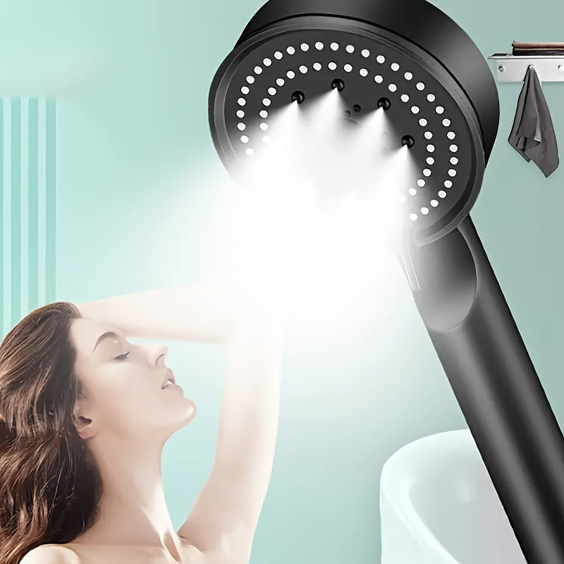 Water-saving hand shower with 5 modes, adjustable spray, wall-mounted, round plastic accessory - perfect for Christmas/Halloween gifting.