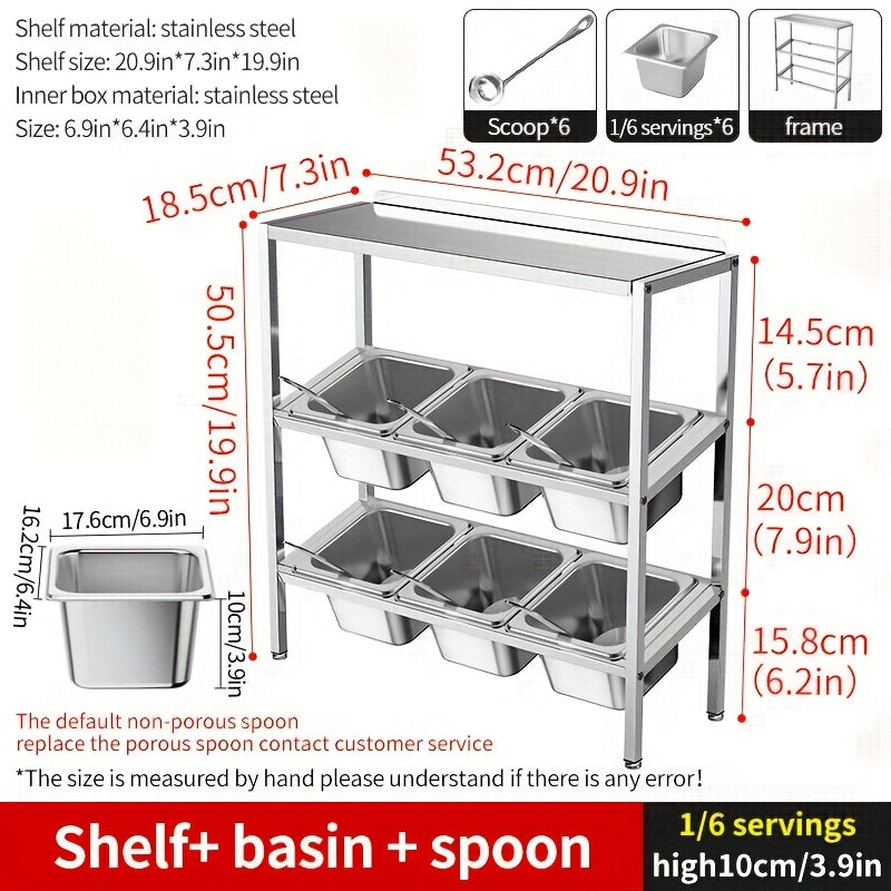 Durable Stainless Steel 3-Tier Kitchen Organizer with Lids - Ideal for Storing Spices, Fruits, and More | Efficient Countertop Storage Solution