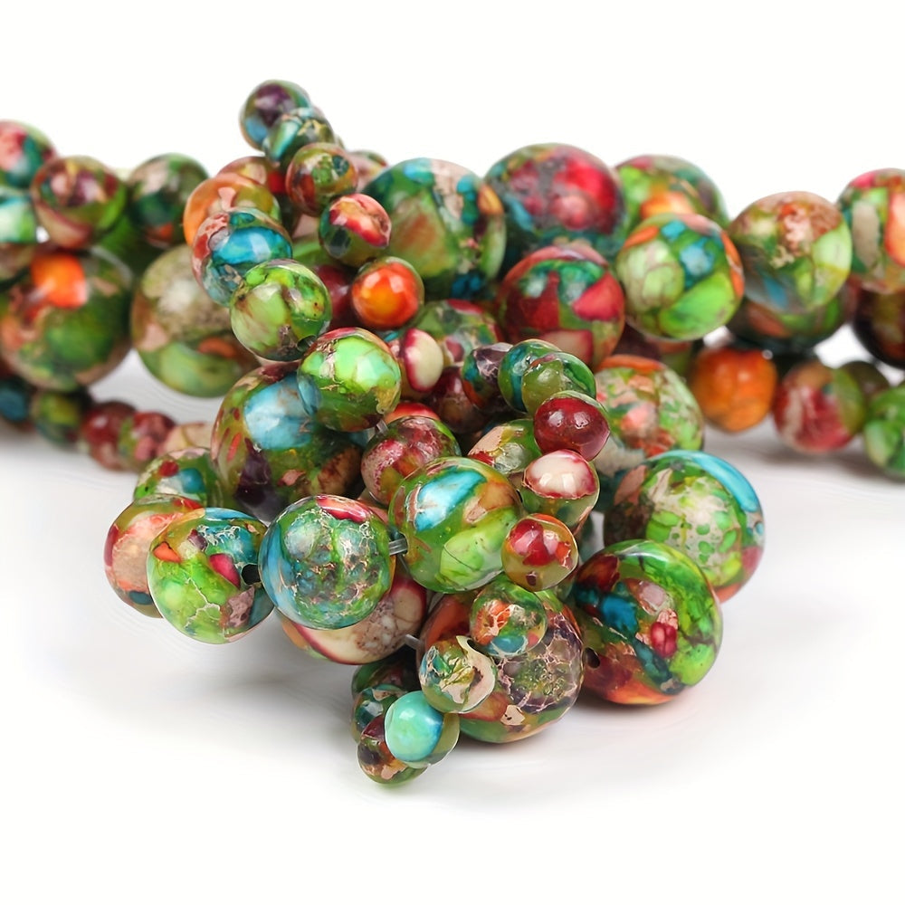 TeoWaki offers a variety of natural and colorful sea sediment turquoise stone beads in sizes 4mm, 6mm, 8mm, and 10mm. These round loose beads are perfect for creating your own jewelry pieces like necklaces, bracelets, and earrings. Add a touch of