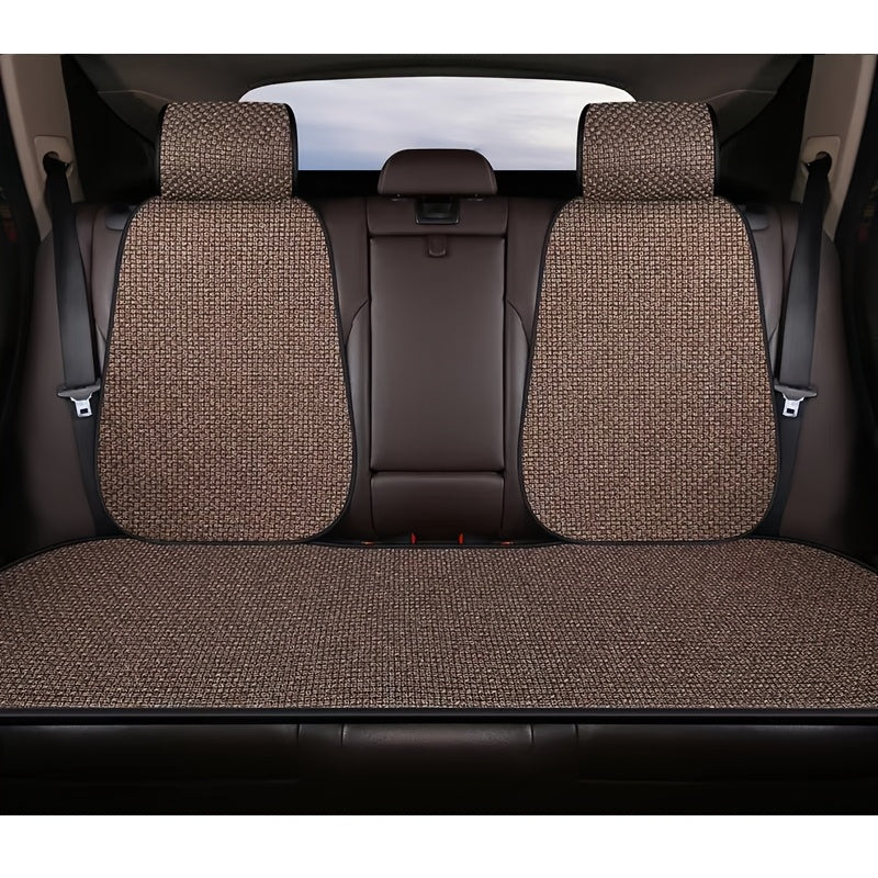 Non-slip, breathable linen car seat cushions for BMW, KIA, AUDI, and more. Easy care and all-season comfort.