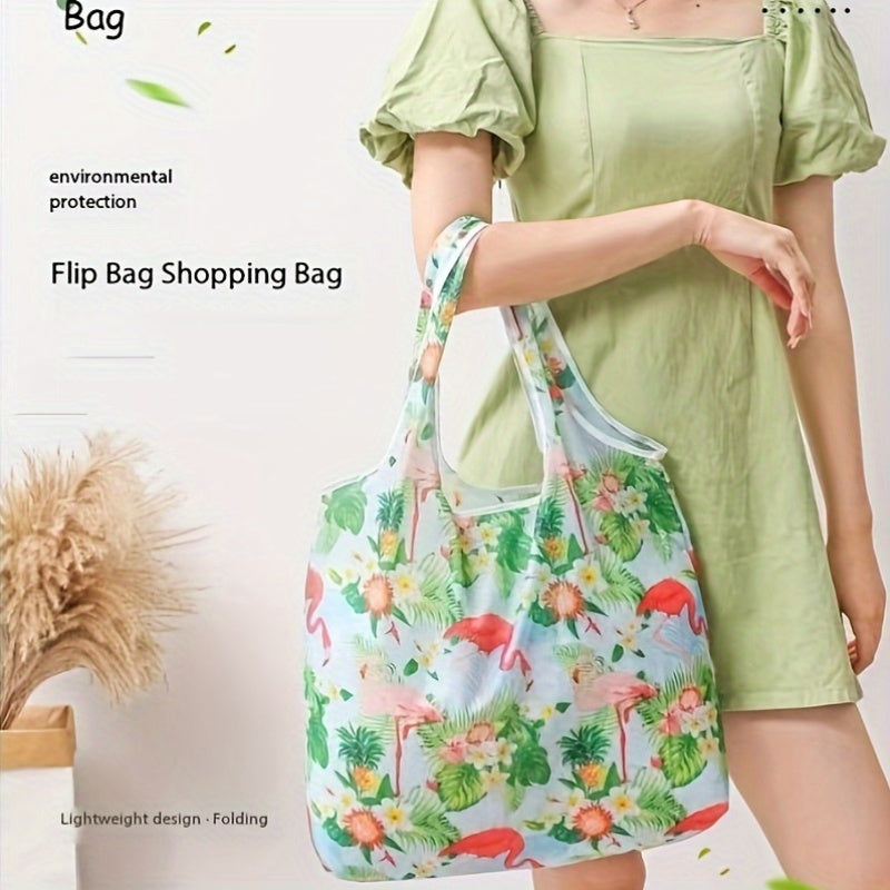 Polyester Shopping Bag: Durable, Foldable, Lightweight, and Portable Handbag with Rectangular Shape for Grocery Shopping and Storage