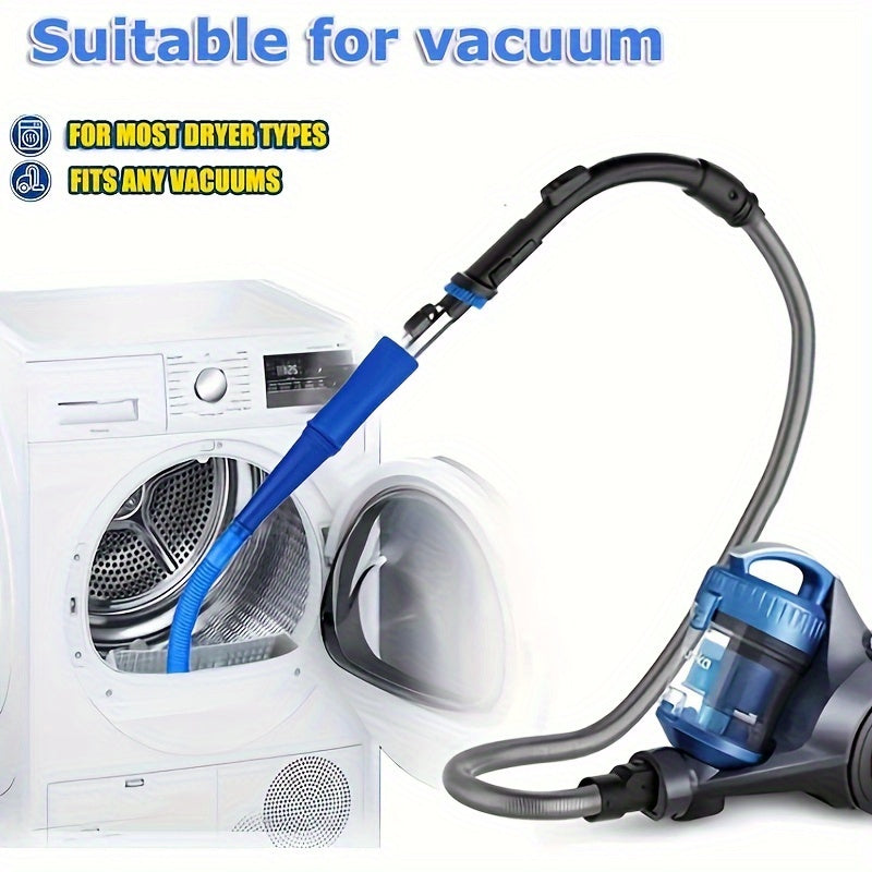 Dryer Vent Cleaning Kit Includes 2-Piece Set: Lint Vacuum Attachment, Flexible Brush, and Vent Hose