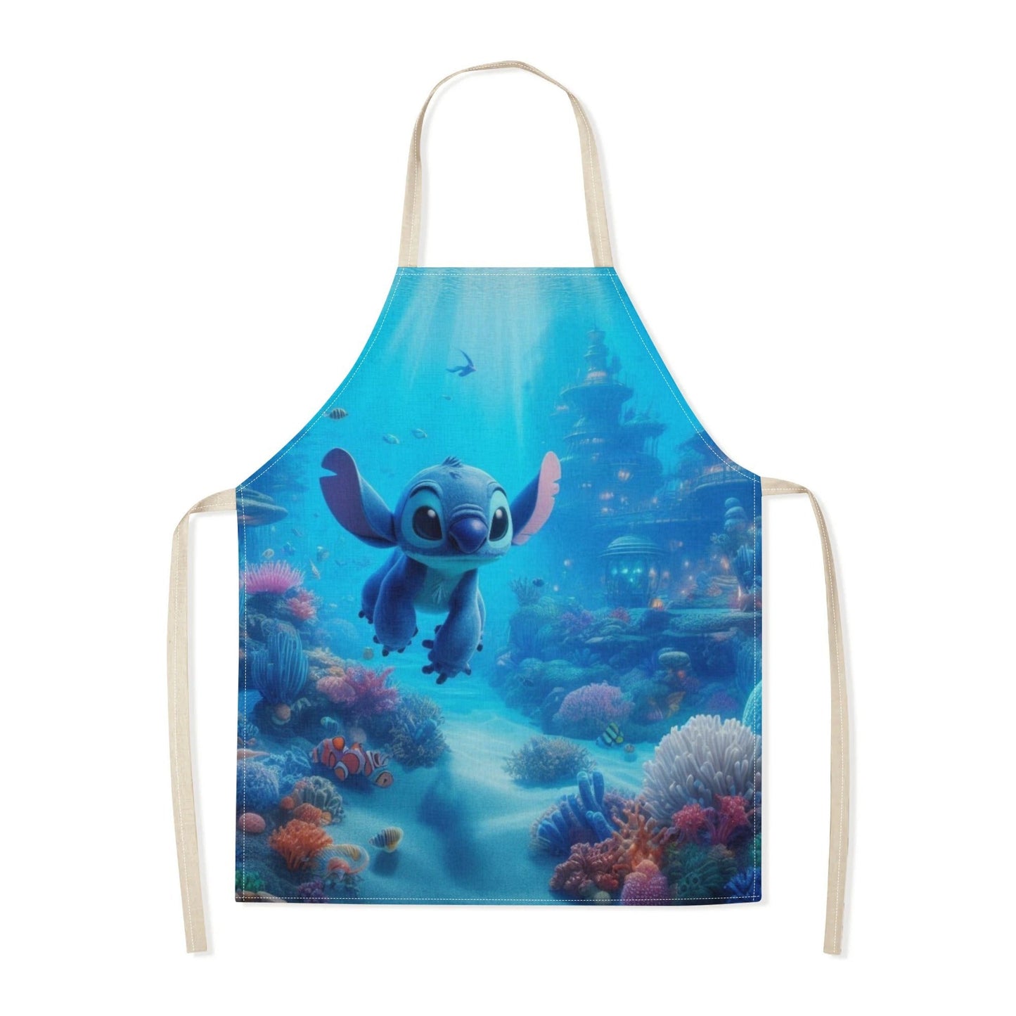 Disney has partnered with a new stylish waterproof apron featuring adorable cartoon designs of popular characters such as Mickey, Minnie, Winnie the Pooh, Stitch, and more. This apron is not only beautiful and fashionable, but also boasts a simple and