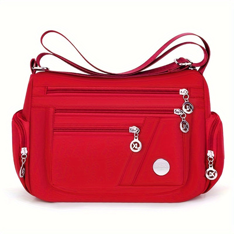 Waterproof nylon women's bag for middle-aged and elderly with multiple layers.