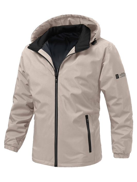 Men's lightweight outdoor windbreaker jacket with hood for spring/autumn wear.