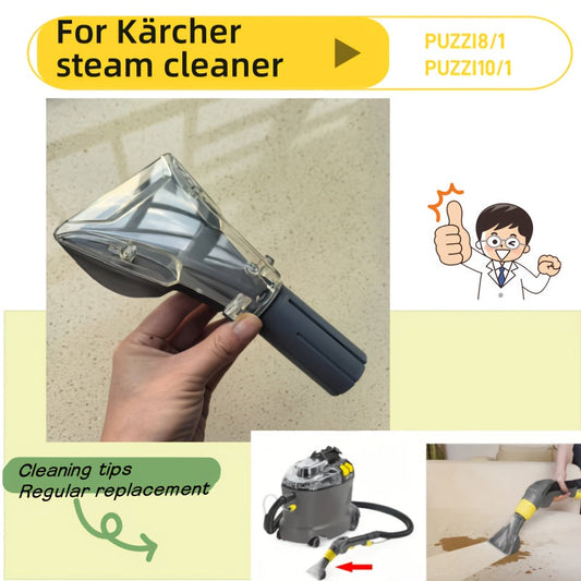 Able to be used with Karcher Indoor Decoration Nozzles on Puzzi 8/1, 10/1, and 10/2 steam cleaning machines. This replacement part is designed for Karcher PUZZI8/1 household carpet cleaners and PUZZI10/1 commercial spray extraction devices. Includes a