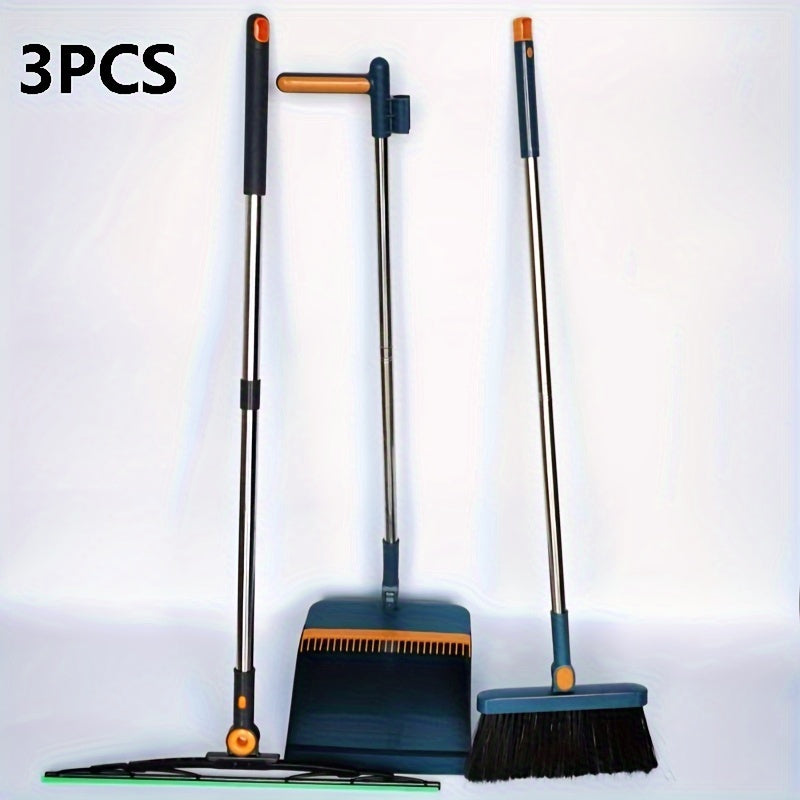 1SER 3-in-1 Multi-Functional Cleaning Kit - Includes Bathroom Sweeper, Glass Scraper, and Floor Broom