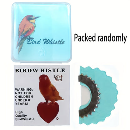 Plastic bird call whistle with realistic sound attracts birds, ideal for parrot toy or pet supplies.