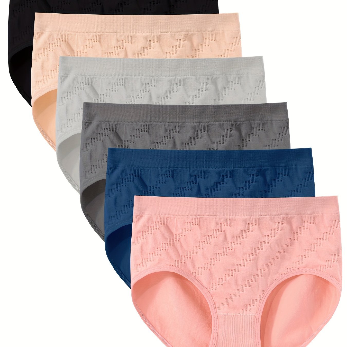 6 Women's Seamless Crotchless Mid-Waist Shorts