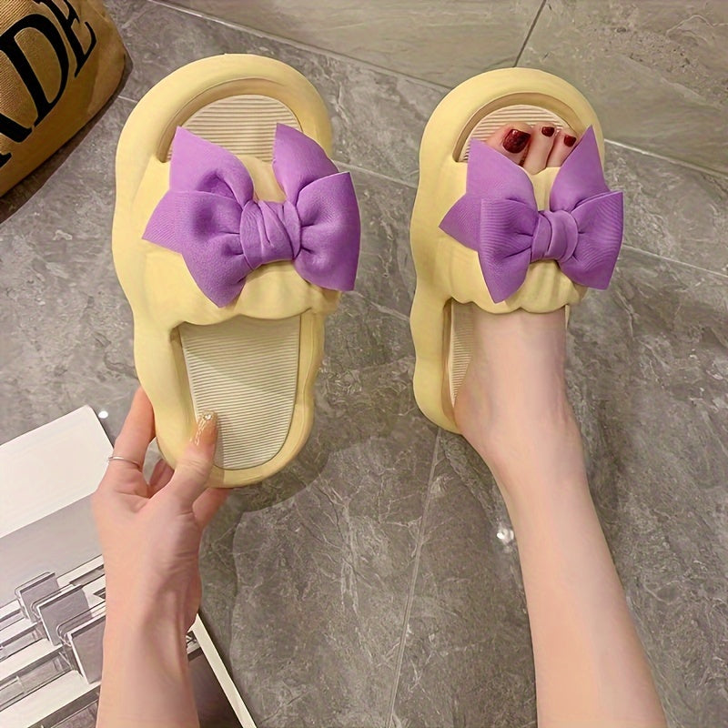 Macaron color slip-on sandals with thick sole, PVC material, low heel - suitable for all seasons.