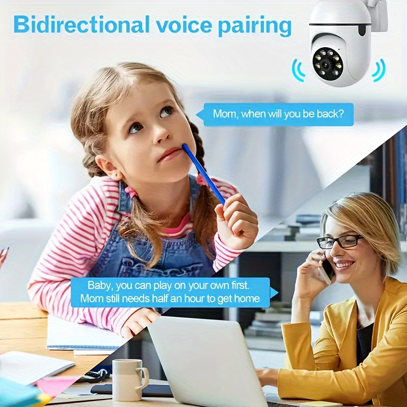 Indoor/Outdoor Surveillance Camera with 2MP HD Wi-Fi, Auto-Tracking Night Vision, Motion Detection, Two-Way Audio, and USB Power