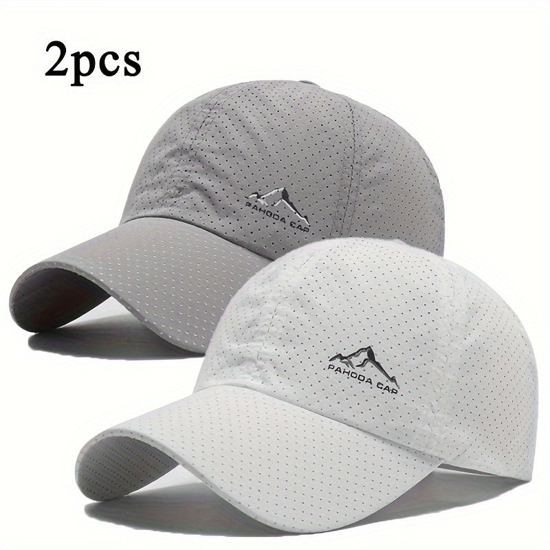 Stylish curved brim baseball cap for casual outdoor sports, breathable and quick-drying.