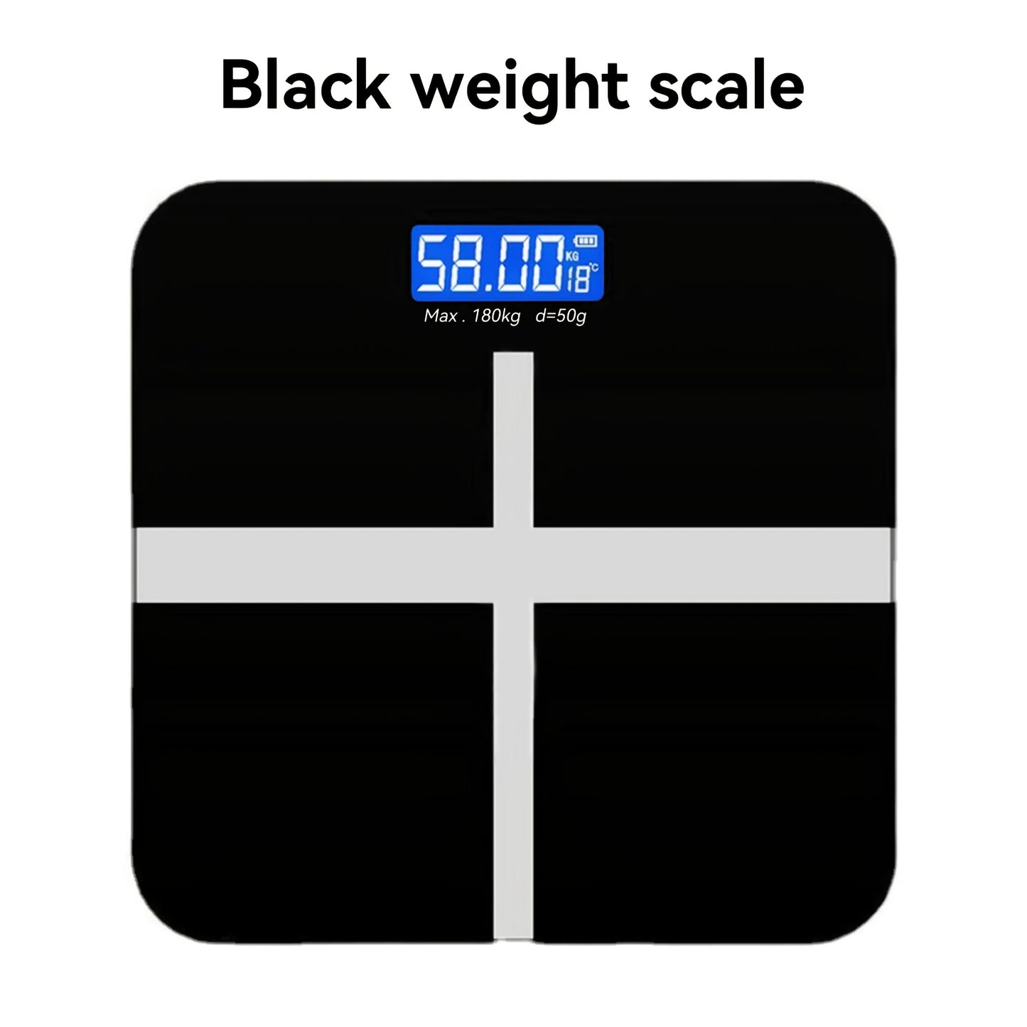 High-precision electronic weight scale, 179.62 KG capacity, switchable between KG and pounds, wide platform, LCD display with temperature, ideal for home and gym.