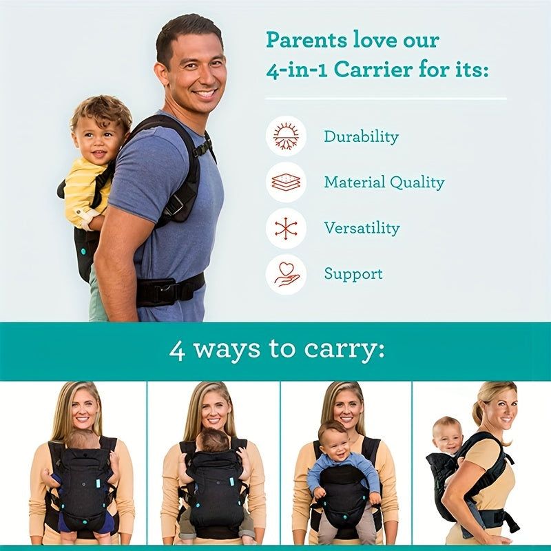 Versatile 4-in-1 Sling Carrier for Youngsters - Convenient Shoulder & Waist Support for Traveling Hands-Free with Kids