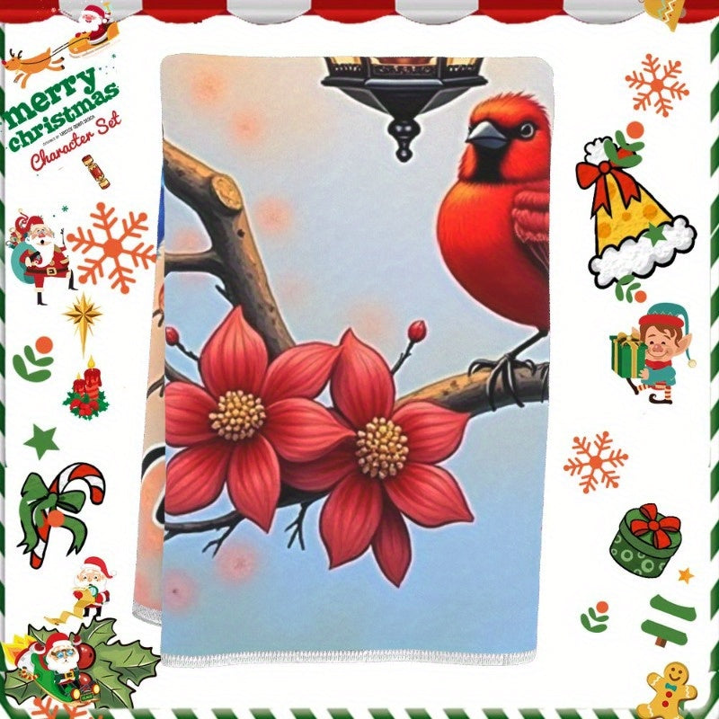 One piece of soft Christmas towel measuring 18 by 66.04 cm, perfect for wintertime decoration. Features a festive "Merry Christmas" design.