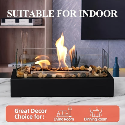 Rectangular Alcohol Fireplace Indoor Tabletop Heater in Classic Style; Portable and Easy to Use for Dates, Parties, Dinners, and Kitchen Supplies; Includes 1 Piece.