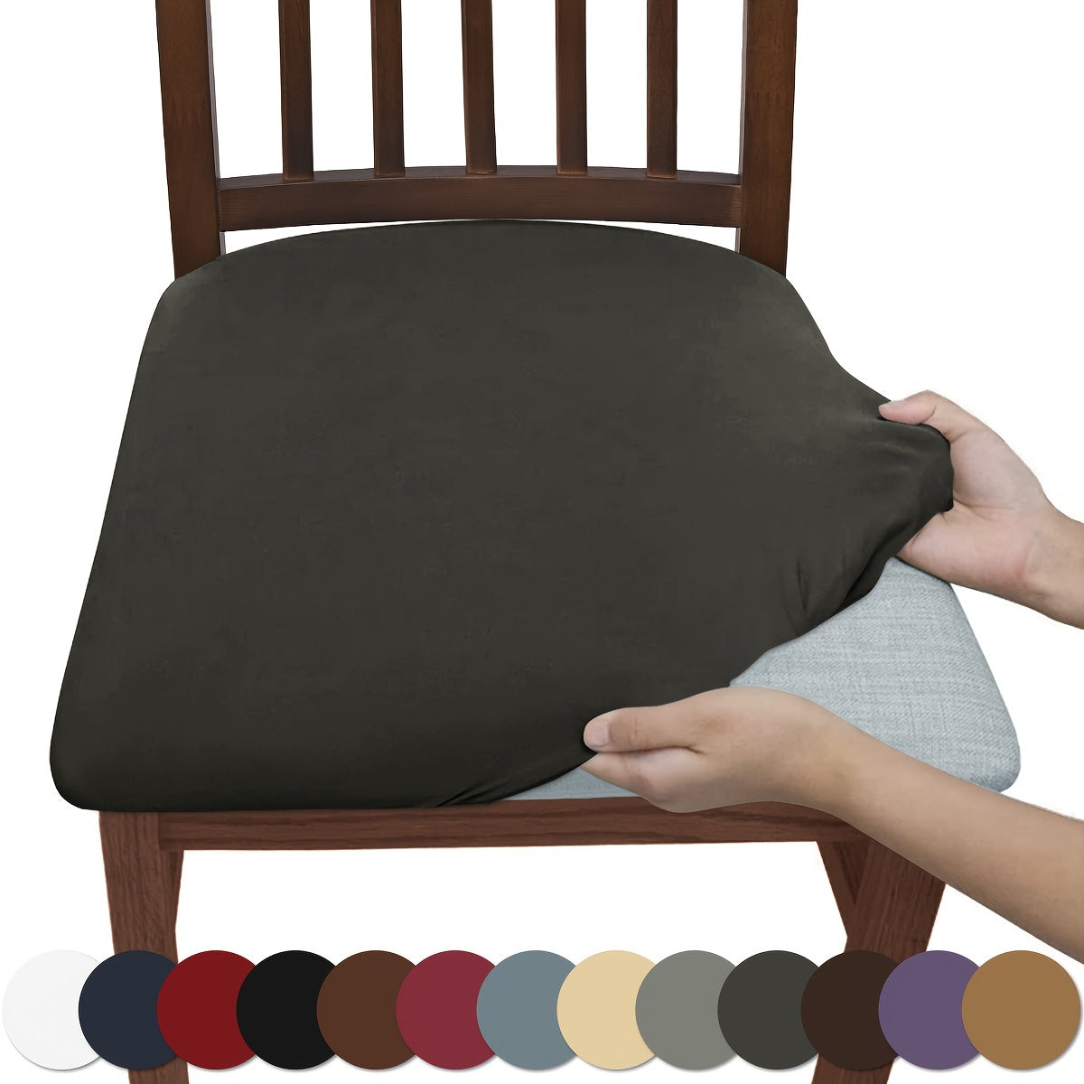 Solid color frosted chair stool cover, soft and elastic, dustproof and dirt resistant. Suitable for living room chairs.