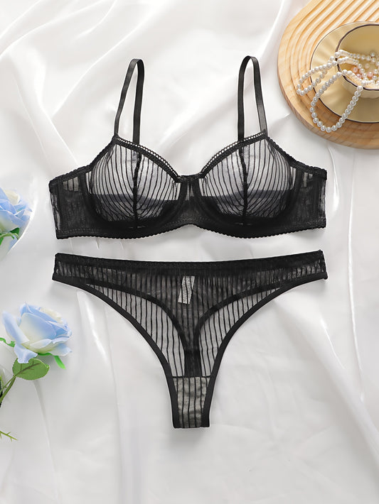 French-style lingerie with ultra-thin fabric, lace details, and underwire support.