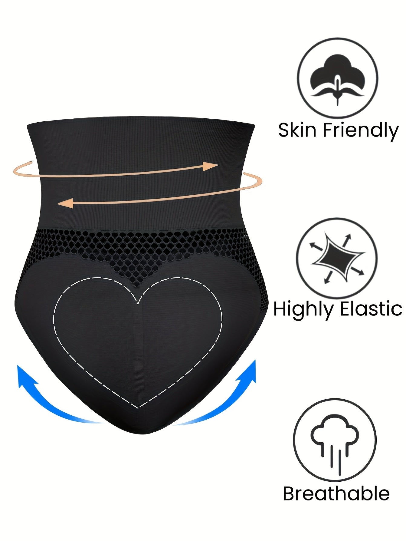 Men's Padded Butt Lift High-Waist Shapewear Shorts - Breathable Nylon & Elastane, Machine Washable