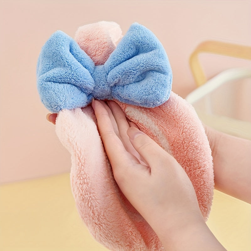 [Absorbent Wipes]: Ultra-Soft Coral Fleece Hanging Towel with Cute Lollipop Design, Highly Absorbent & Thick with Loop for Kitchen & Bathroom Use, Durable Polyester Blend, Contemporary Style