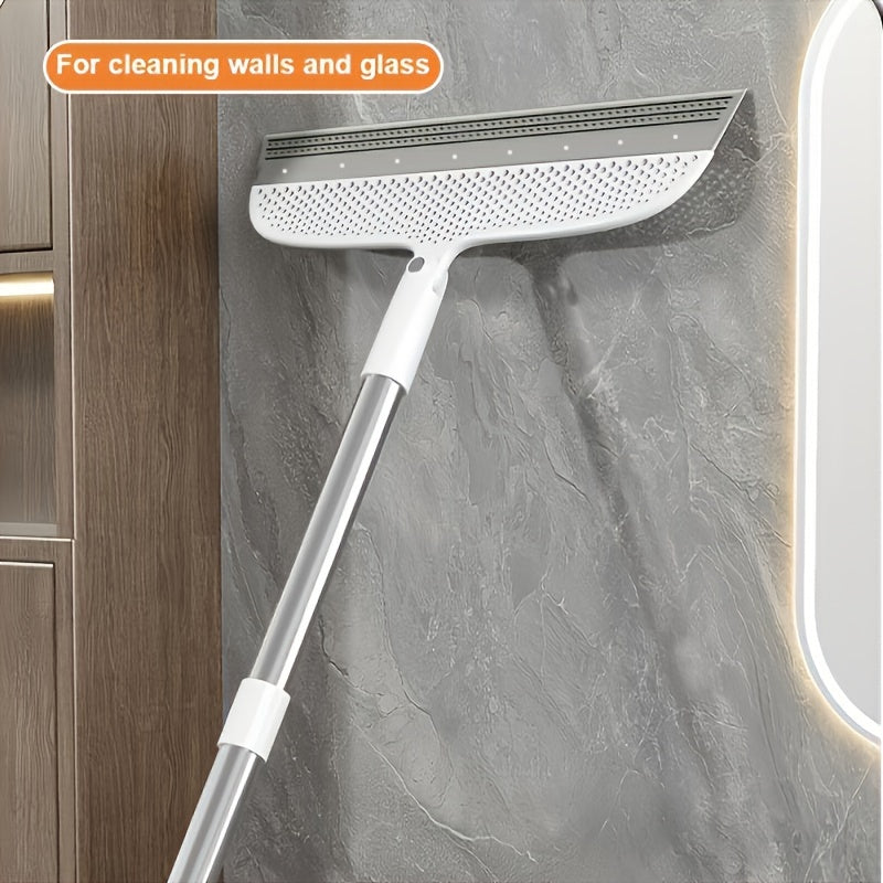 1pc Magic Broom: A versatile cleaning tool for floors, glass, tile, windows, and bathroom surfaces. This floor scraping broom doubles as a bathroom floor scraper and window squeegee, making it ideal for removing water, dust, pet hair, and other dirt. Get